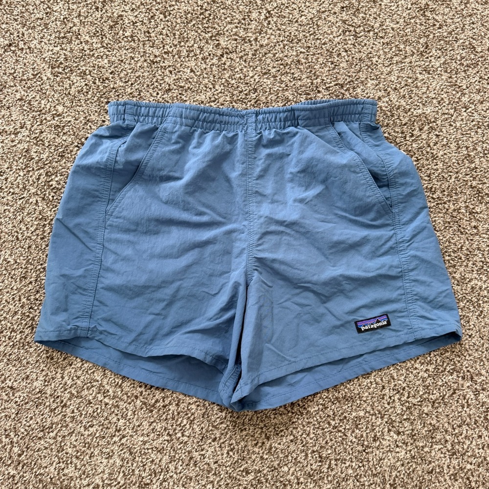Patagonia Womens Blue Baggies Shorts 5 Inch Inseam Size S Nylon Beach Swim Board